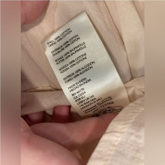 By Anthropologie Midi Apron Dress Ivory Cream with Pockets Small - Picture 11 of 12